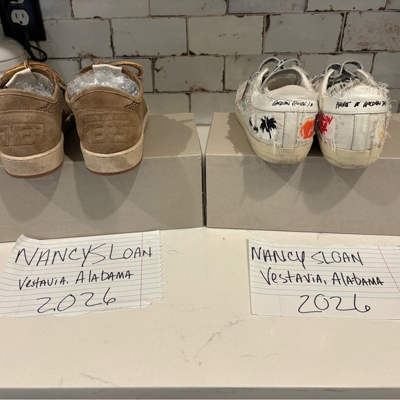 Golden Goose White and Green Star Sneakers - Picture 3 of 13